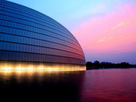 National Grand Theater - dark, sunset