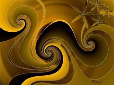 yellow waves - textures, yellow