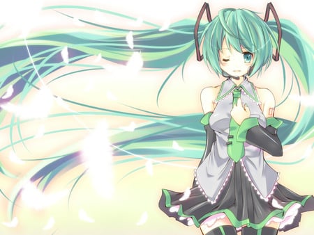 Hatsune Miku - hatsune miku, sexy, girl, twintails, blue eyes, long hair, blue hair, vocaloid, anime, blush, cute