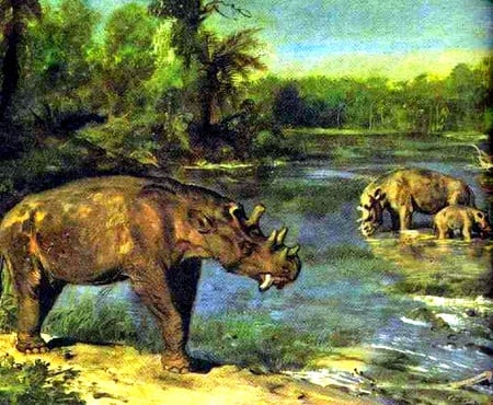 Prehistoric 3 - dinosaurs, family, water