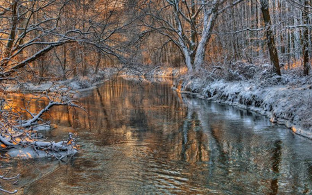 Winter river - nature, rivers