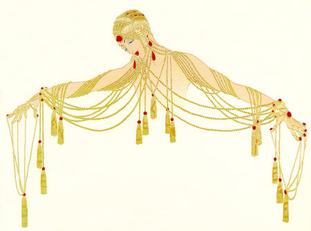 Erte's 'The Golden Pearls'