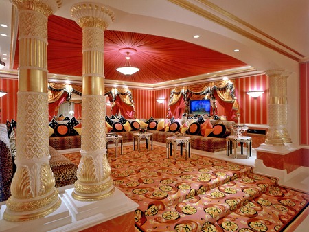 Burj Al Arab Luxury Suite - gold, red, hotel