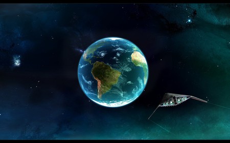 EARTH AND SPACE SHIP - ship, space, cg, earth