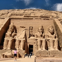 Colossal statues of Ramesses II at Abu-Simbel Egypt