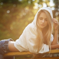 Alyona Ushkova enjoying the late afternoon