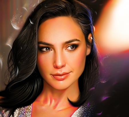 Gal Gadot - portrait, girl, yasar vurdem, actress, pictura, fantasy, gal gadot, painting, woman, face, art