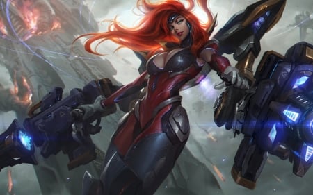 Miss Fortune - fantasy, redhead, miss fortune, league of legends, goddess, girl, lol