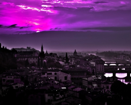 Italy at dawn - hajnal, hazak, huvos, olaszorszag, orszag, szin, tajkep, termeszet