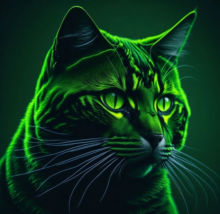 Fantasy cat - allat, cica, macska, pofaszakall, zold