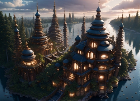 A magical castle - folyo, magikus, meseszeru, torony, varazslatos