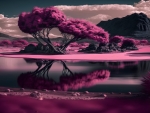 Pink fantasy landscape