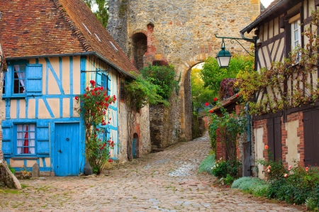 Gerberoy - beautiful, countryside, france, houses, picturesque, spring, street, summer, village