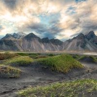 Vestrahorn from the black sand dunes, Iceland