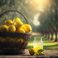 Lemons in a basket