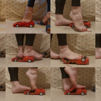 Giantess Versus Red Lamborghini