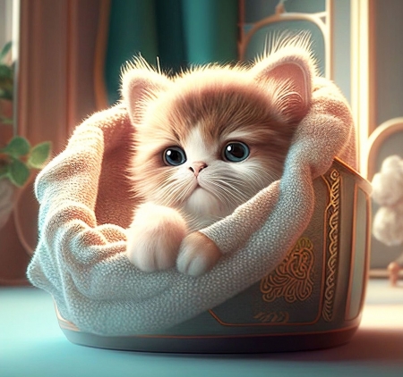 Cute kitten - aranyos, cica, macska, mesebeli, nezes