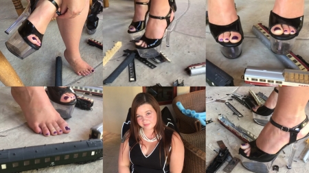 Train Trouble - alaura, feet, high heels, kali, train car