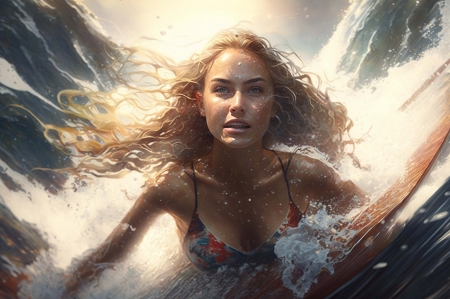Surfer girl - vizi sport, lany, tenger, szorfozes