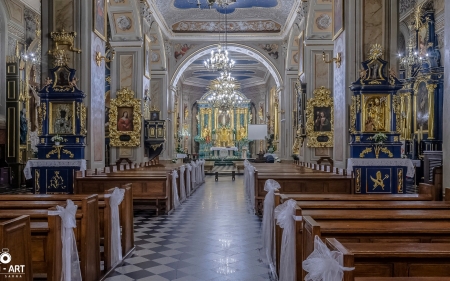 Church in Wieliczka, Poland - interior, Poland, church, altar