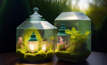 Enclosed in glass - lampa, termeszet, uveg, zold