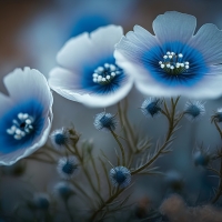 Blue poppy flowers