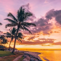 Sunset at Wailoaloa Beach, Fiji Islands