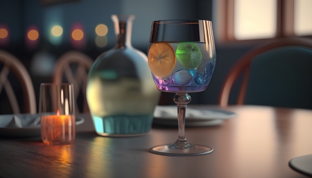 Colorful wine glass - Bottle, Restaurant, Luxury, Table