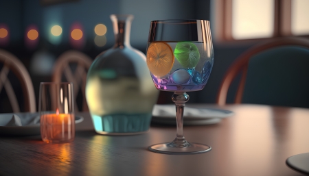 Colorful wine glass - Table, Bottle, Restaurant, Luxury