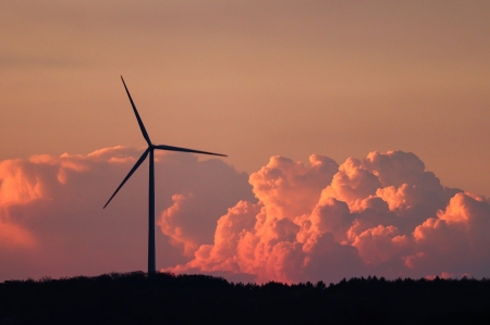 Wind energy - szelmalom, szel, termeszet, felhok, szelenergia, esti egbolt