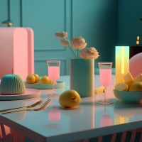 Glassware with fruits