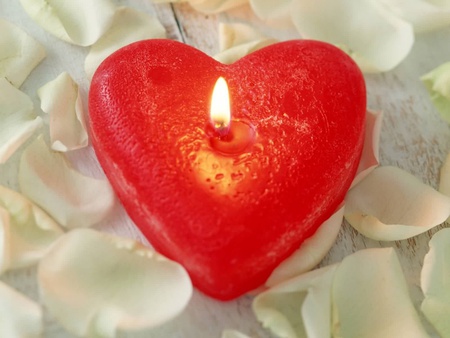 Red Heart Candle - heart, red, valentines day, candles, love