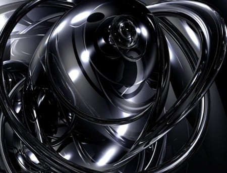 Black Abstract - 3d and cg, abstract, black