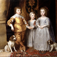 King Charles  II with spaniels.