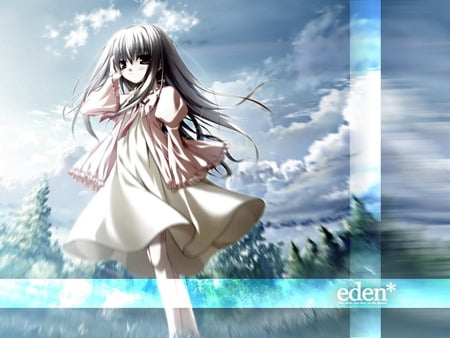 Eden in windy day - wallpaper, anime girl, other