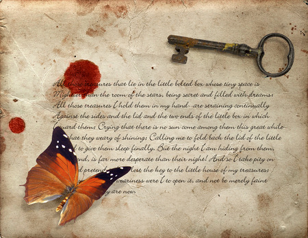 All those treasures - letter, butterfly, key