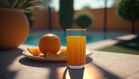 Orange juice - glass, orange, ripe, summer