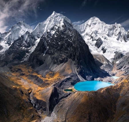 Andean Lake in Peru - Mountains, Lake, Andes, Peru