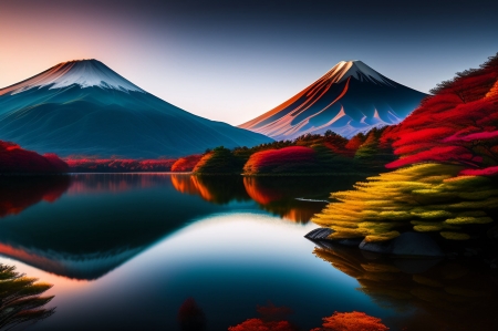 Gamblorium beauty - wallpaper, nature, beauty, lake