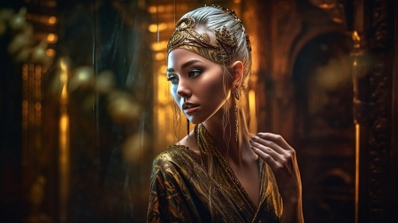 Beauty - arany, barna, fejpant, lany, modell, portre, szepseg