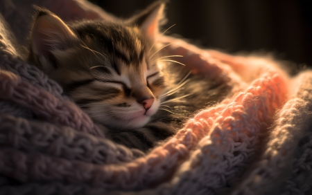 Cozy Kitten - cat, cozy  kitten, cute, kitten, kitty