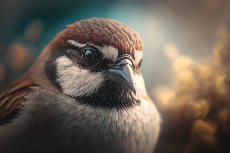 Portrait of a Sparrow - beak, branch, sparrow, tree, wildlife