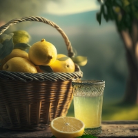 Lemonade in a wicker basket