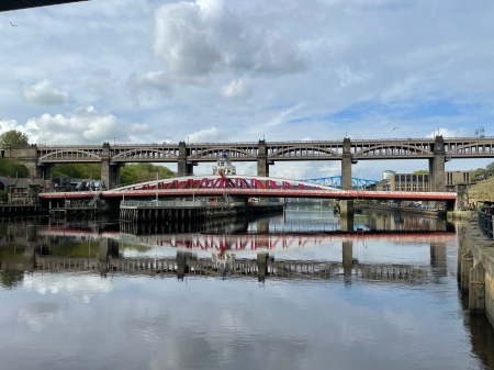Swing Bridge - river, bridge, swing, architecture, newcastle