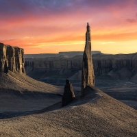 Strange spire rising out of the Utah badlands