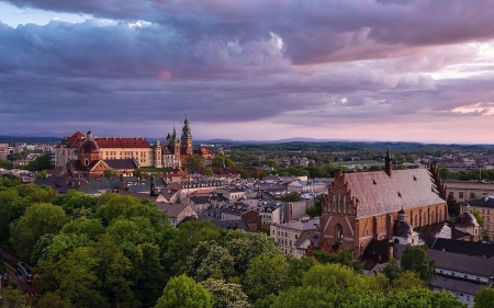 Krakow, Poland - Poland, panorama, church, Krakow, castle