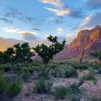 Sunset along the San Rafael River, Utah