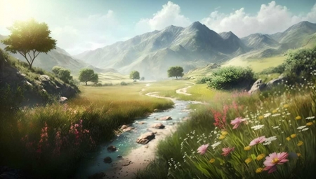 Spring valley - 3D and CG & Abstract Background Wallpapers on Desktop ...