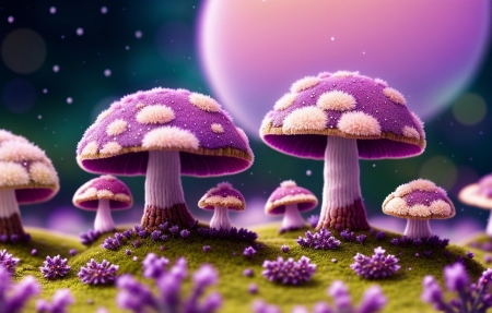 Purple fantasy mushroom - Fantasy & Abstract Background Wallpapers on