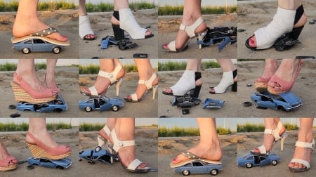 Giantess Car Masher - Car, Shoes, Feet, Crushing, Giantess